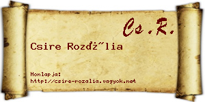 Csire Rozália névjegykártya